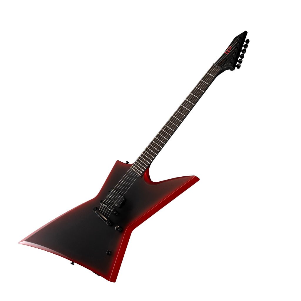 ESP LTD EXL Black Metal Electric Guitar - Black Red Burst Satin Electric Guitars Sky Music