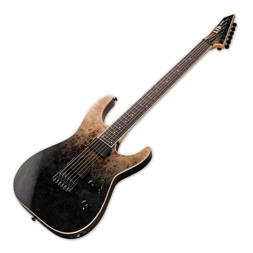 ESP LTD M-1000HT Burled Poplar Top Fishman Fluence Pickups - Black Fade Electric Guitars Sky Music