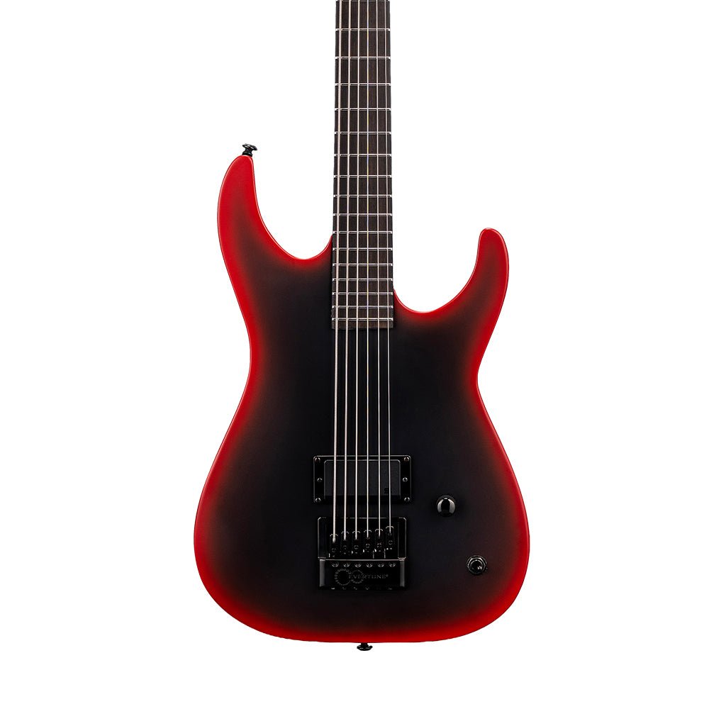 ESP LTD M Baritone Evertune Black Metal Electric Guitar - Black Red Burst Satin Electric Guitars Sky Music
