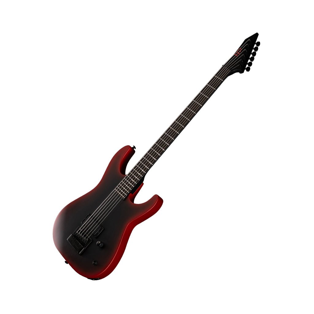 ESP LTD M Baritone Evertune Black Metal Electric Guitar - Black Red Burst Satin Electric Guitars Sky Music