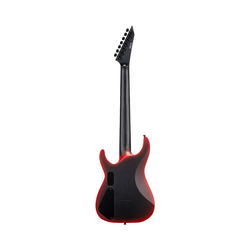 ESP LTD M7-HT Baritone Black Metal Electric Guitar - Black Red Burst Satin Electric Guitars Sky Music