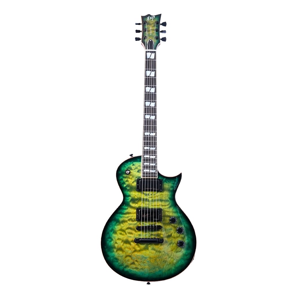 ESP USA Eclipse Quilted Maple Electric Guitar - Dark Lime Burst Electric Guitars Sky Music