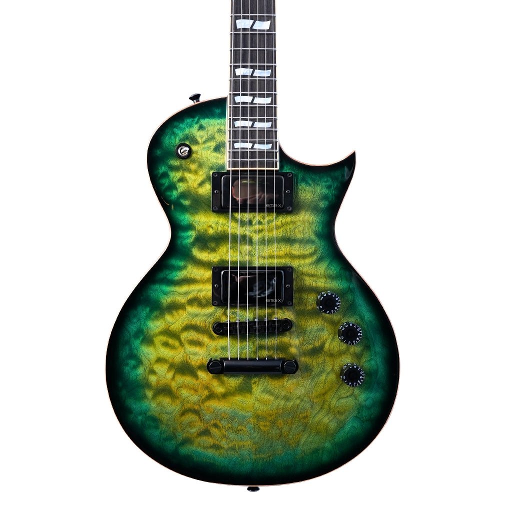 ESP USA Eclipse Quilted Maple Electric Guitar - Dark Lime Burst Electric Guitars Sky Music