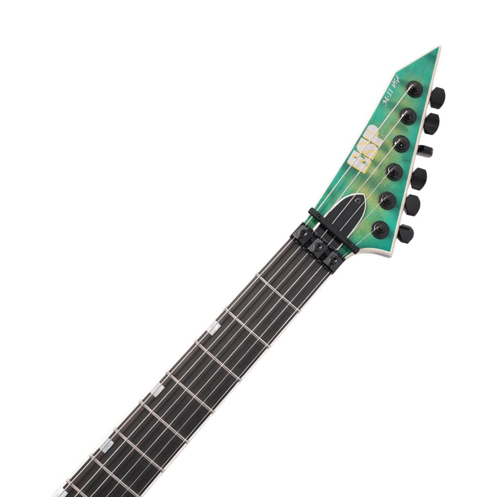 ESP USA M-II Quilted Maple Electric Guitar w/Floyd Rose & EMG - Lime Burst Electric Guitars Sky Music