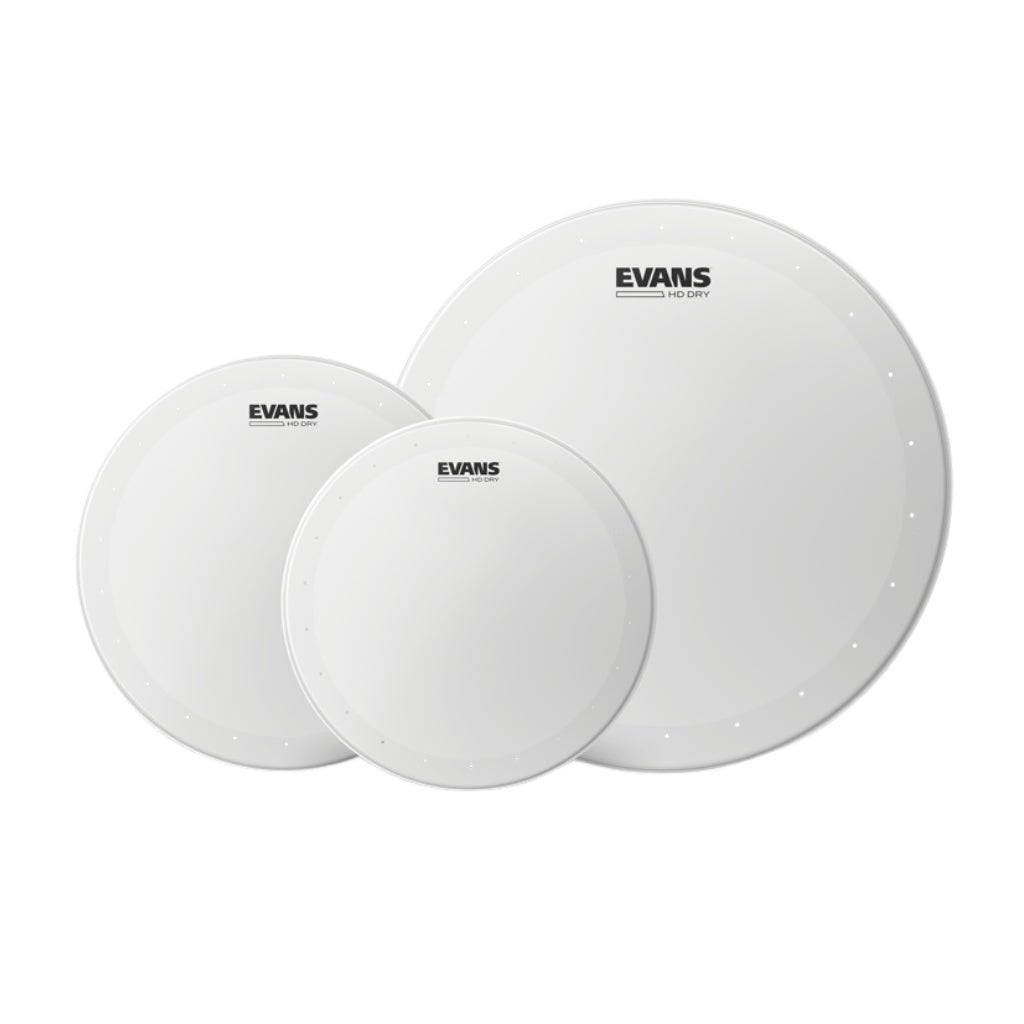 Evans HD Dry Coated Fusion 10” 12” 14” Tom Drumhead Pack Drum Heads Sky Music