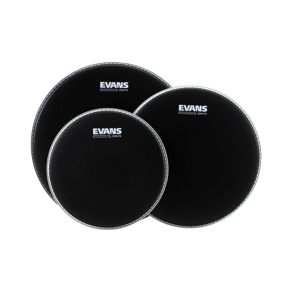 Evans Onyx Coated 3-Piece Fusion Tom Pack - 10/12/14 inch Drum Heads Sky Music