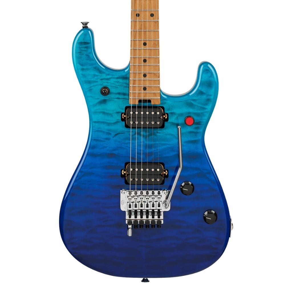 EVH 5150 Series Deluxe Quilted Maple Top Electric Guitar - Pacific Drift, Baked Maple Fingerboard Electric Guitars Sky Music
