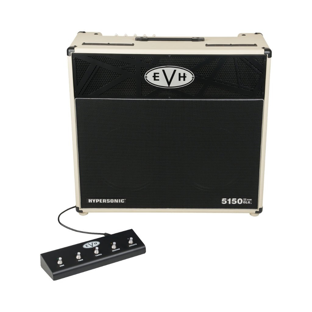 EVH 5150III Hypersonic 6L6 50-watt 2 x 12-inch Combo Amplifier - Ivory Electric Guitar Amplifiers Sky Music