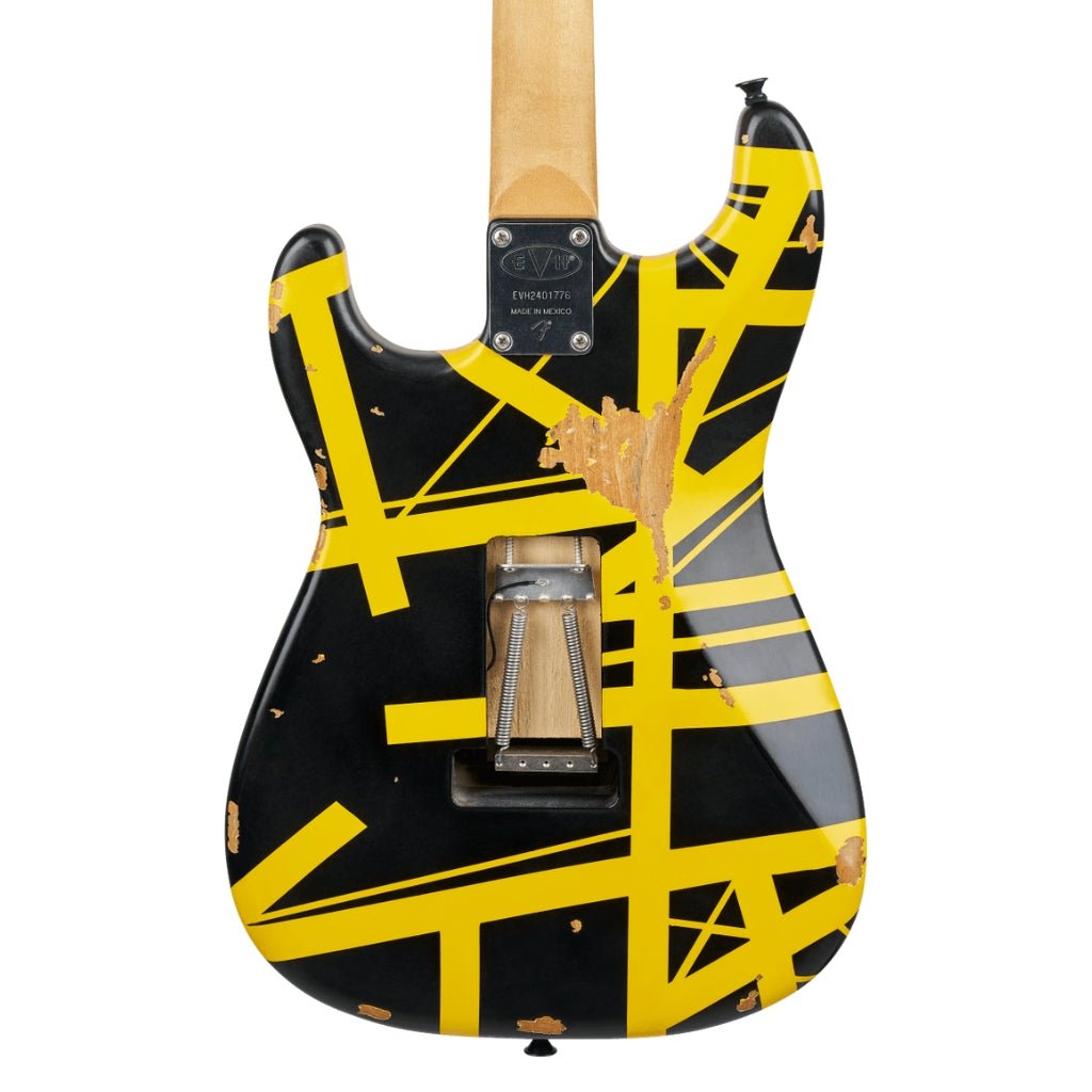 EVH Limited Edition Striped Series Frankenstein Frankie Electric Guitar - Black with Yellow Stripes, Maple Fingerboard Electric Guitars Sky Music