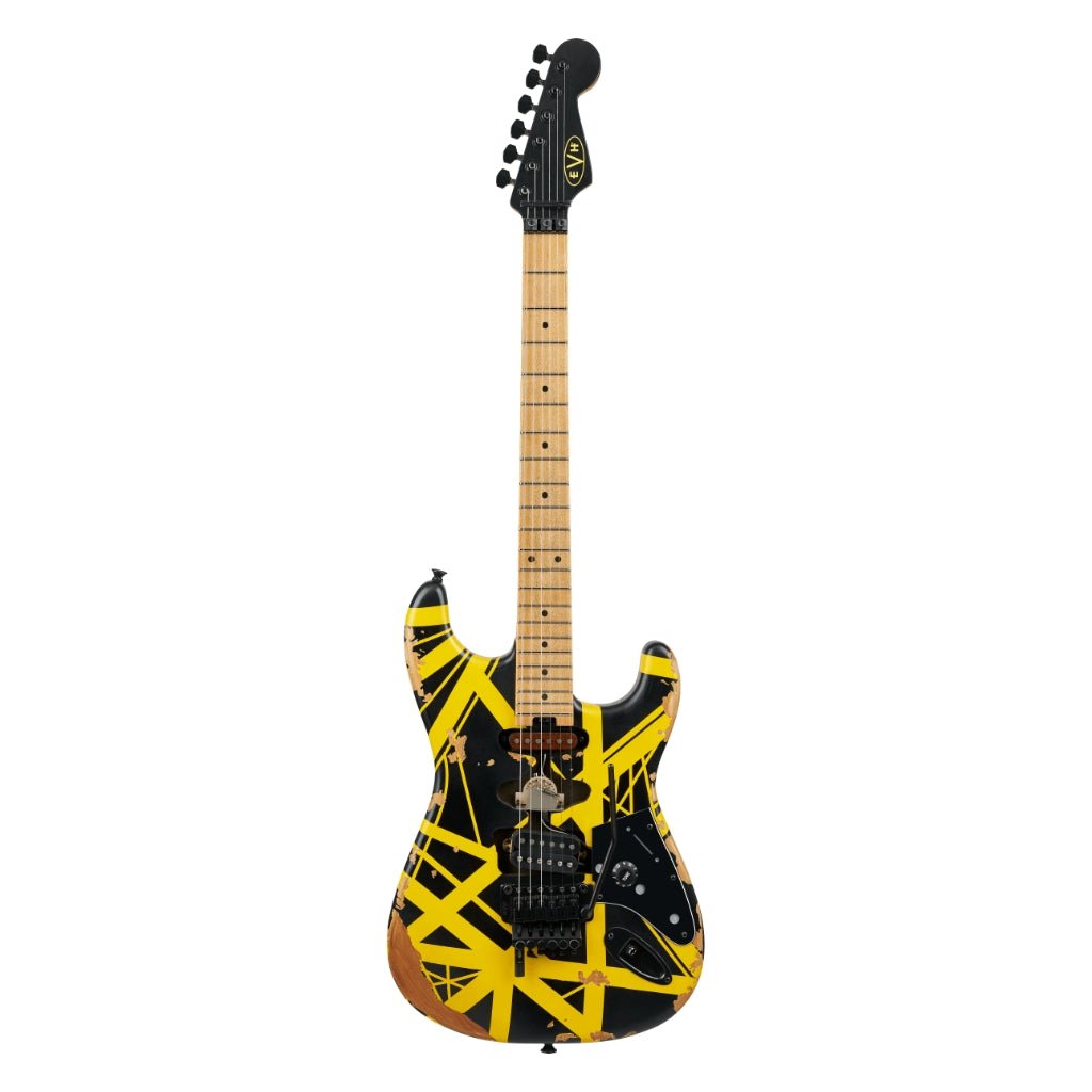 EVH Limited Edition Striped Series Frankenstein Frankie Electric Guitar - Black with Yellow Stripes, Maple Fingerboard Electric Guitars Sky Music