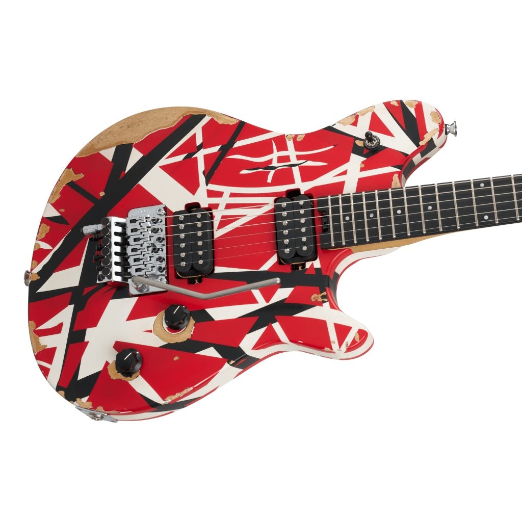 EVH Limited Edition Wolfgang Special Striped Series Electric Guitar - Red, Black, and White, Ebony Fingerboard Electric Guitars Sky Music
