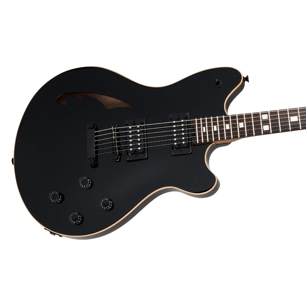 EVH SA-126 Standard Semi-Hollowbody Electric Guitar - Piano Black Electric Guitars Sky Music