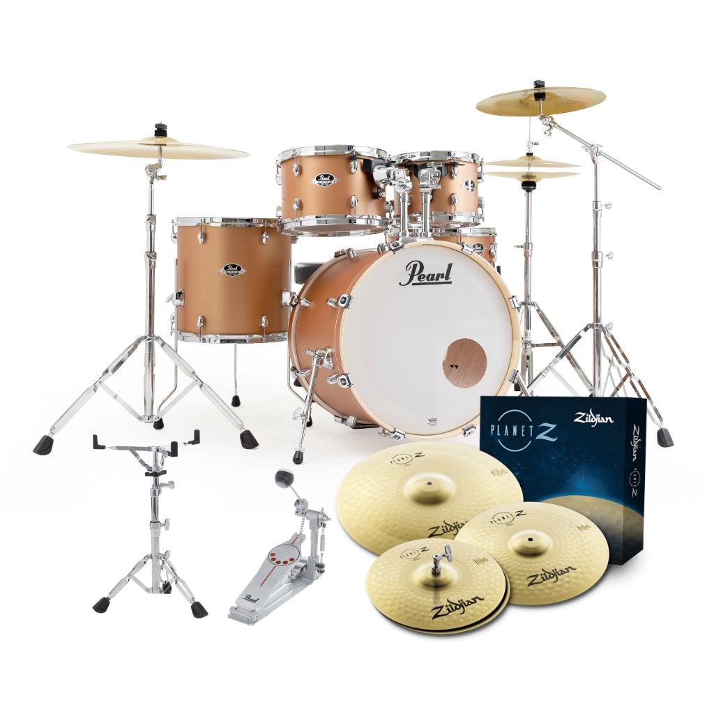 Pearl - Export 22" EXX Fusion Plus Drum Kit Package with Zildjian Cymbals &amp; Hardware - Aztec Gold