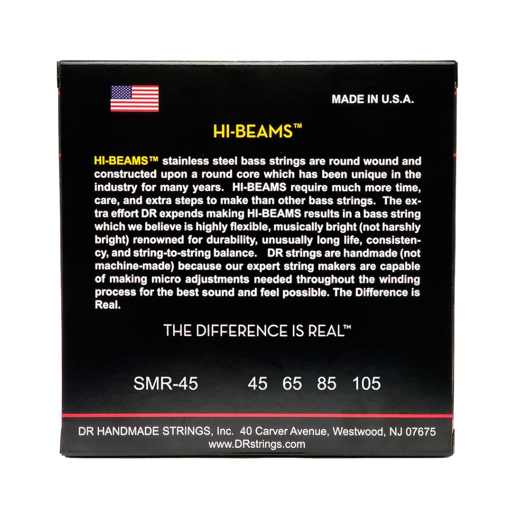 DR - Hi-Beam Stainless Steel Bass Guitar Strings - Medium 45-105 Short Scale