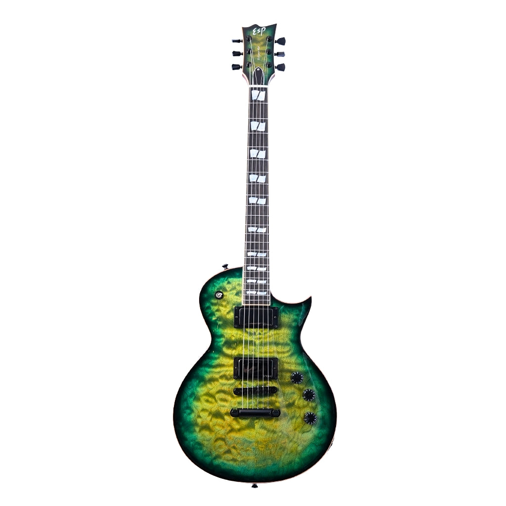 ESP USA - Eclipse Quilted Maple Electric Guitar - Dark Lime Burst