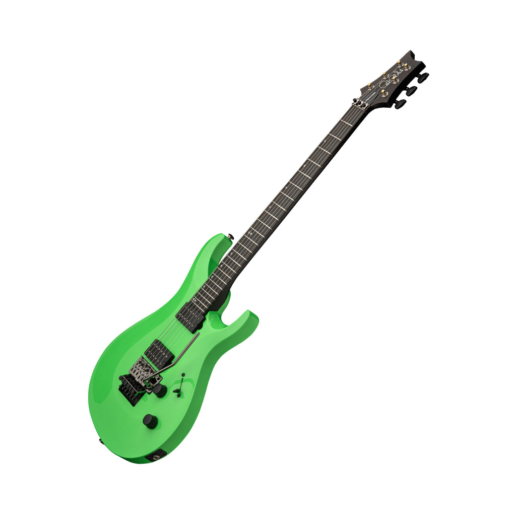 PRS Tekton Floyd Electric Guitar with Floyd Rose Tremolo - Neon Green w/Black Satin Neck