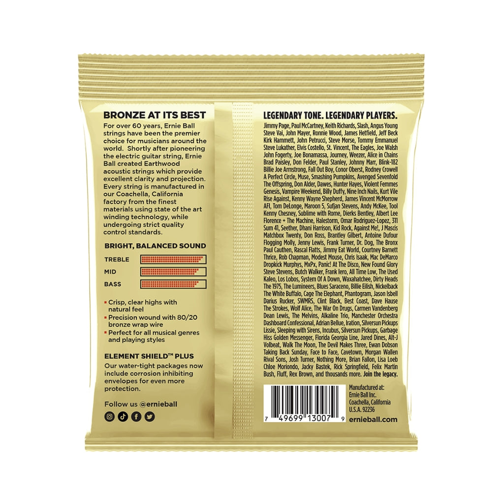 Ernie Ball Earthwood Custom Light 8020 Bronze 11.5-54 Acoustic Guitar String - 3 Pack