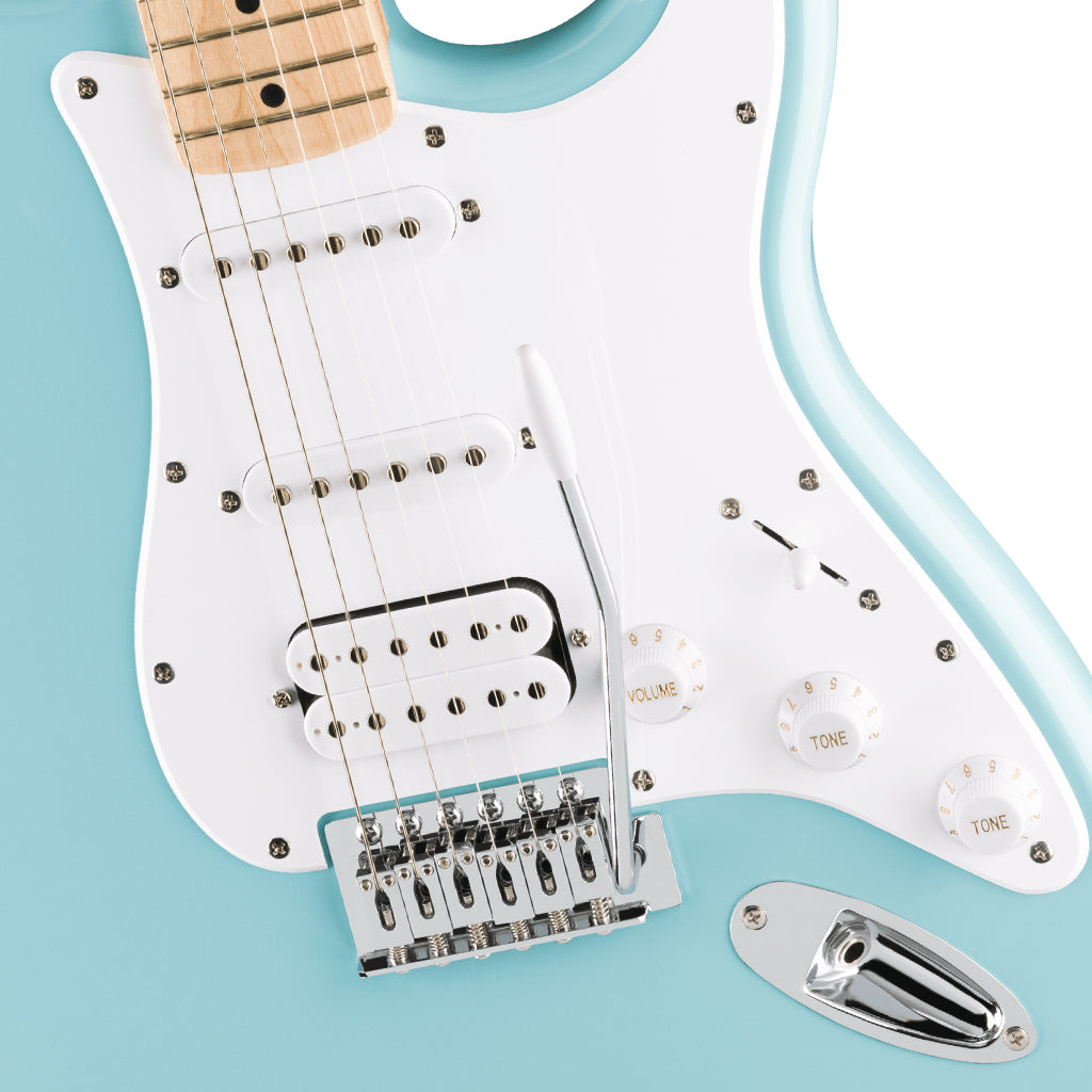 Squier FSR Sonic Stratocaster HSS Maple Fingerboard w/White Pickguard - Tropical Turquoise