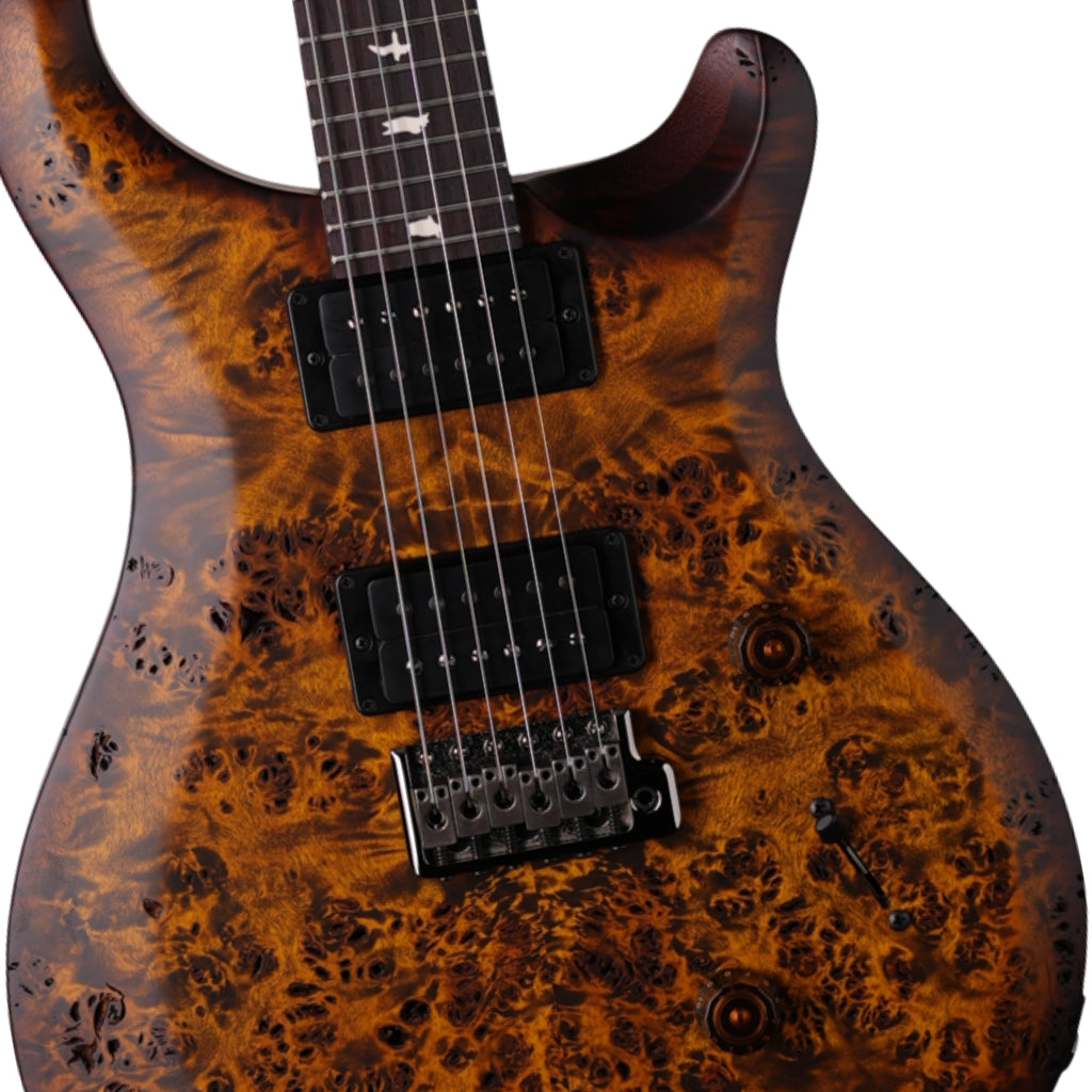 PRS - Limited Edition Wood Library Select S2 Custom 24 Poplar Burl Electric Guitar - Black Gold Burst
