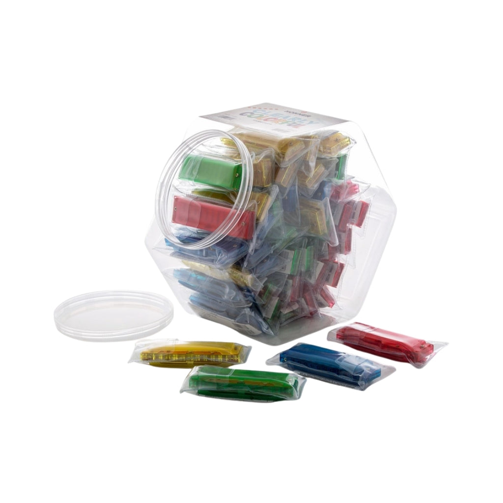 Hohner Translucent Harp Canister Jar Display - 48 Pieces opened