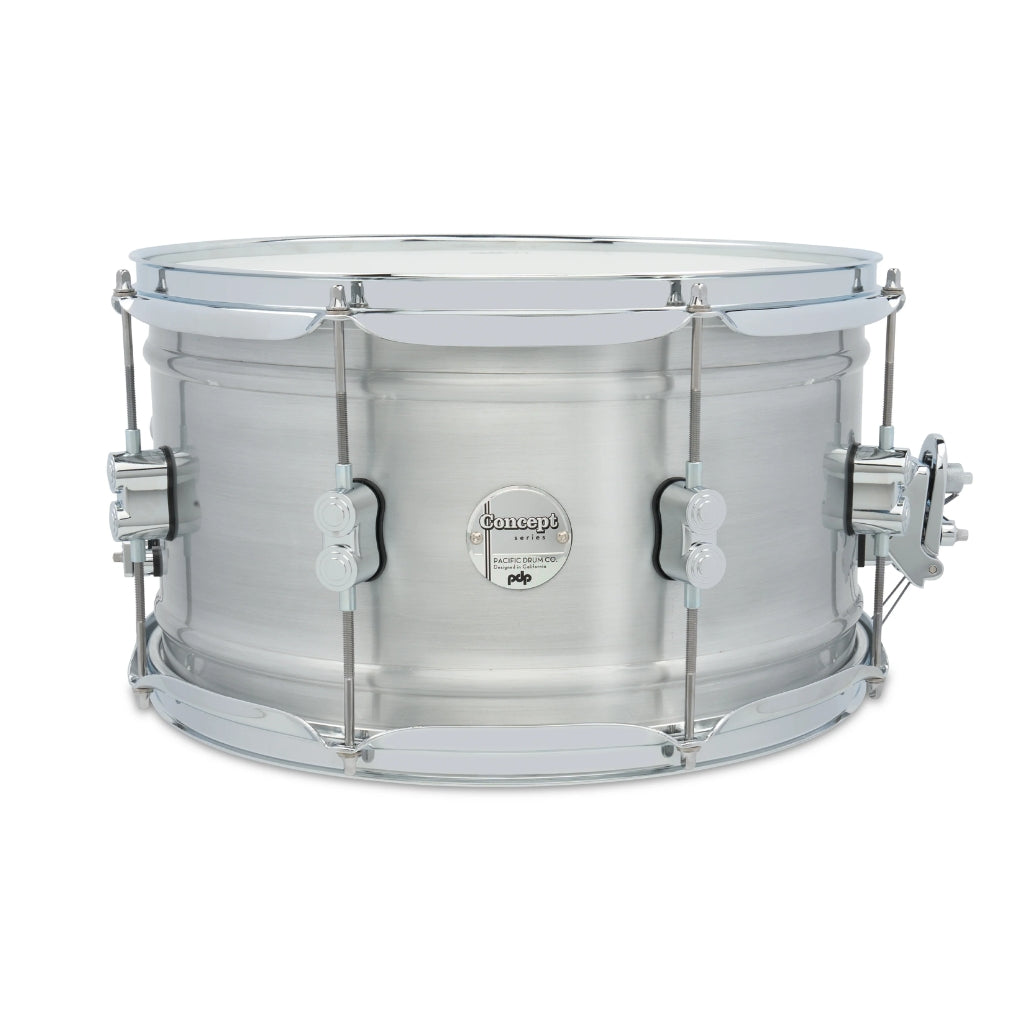PDP - Concept Aluminum 8x14-inch 1.2mm Snare Drum - Natural Satin Brushed Aluminum