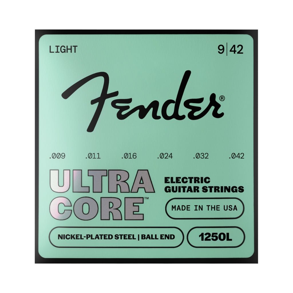 Fender 1250L UltraCore Electric Guitar Strings - .009-.042 Light Fretted Instrument Strings Sky Music