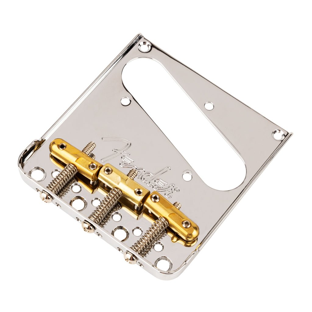 Fender 3 Saddle Top Load String Through Tele Bridge with Compensated Brass Bullet Saddles Guitar Spare Parts Sky Music