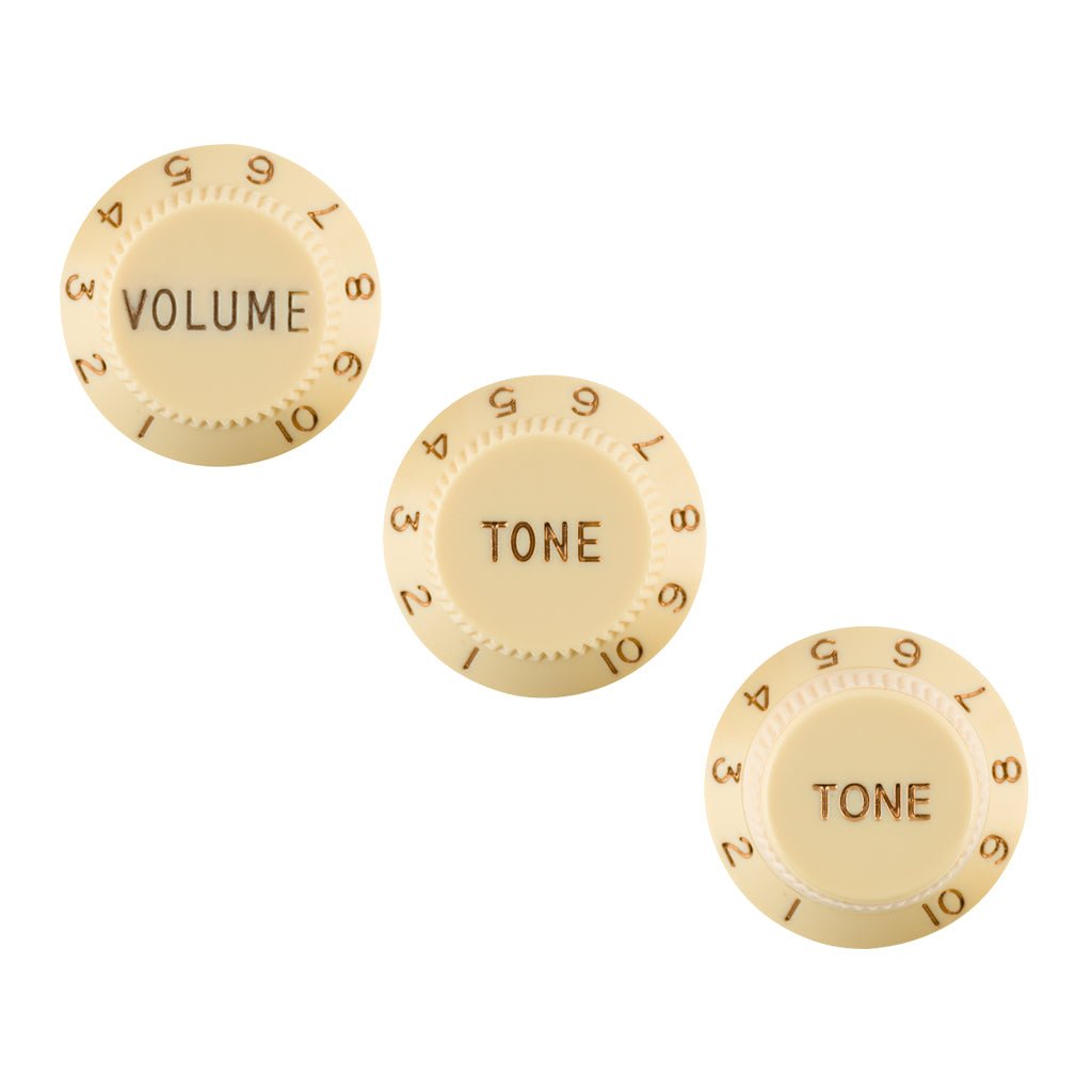Fender 3 Stratocaster Knobs Aged White Volume Tone Tone Left Handed Guitar Spare Parts Sky Music