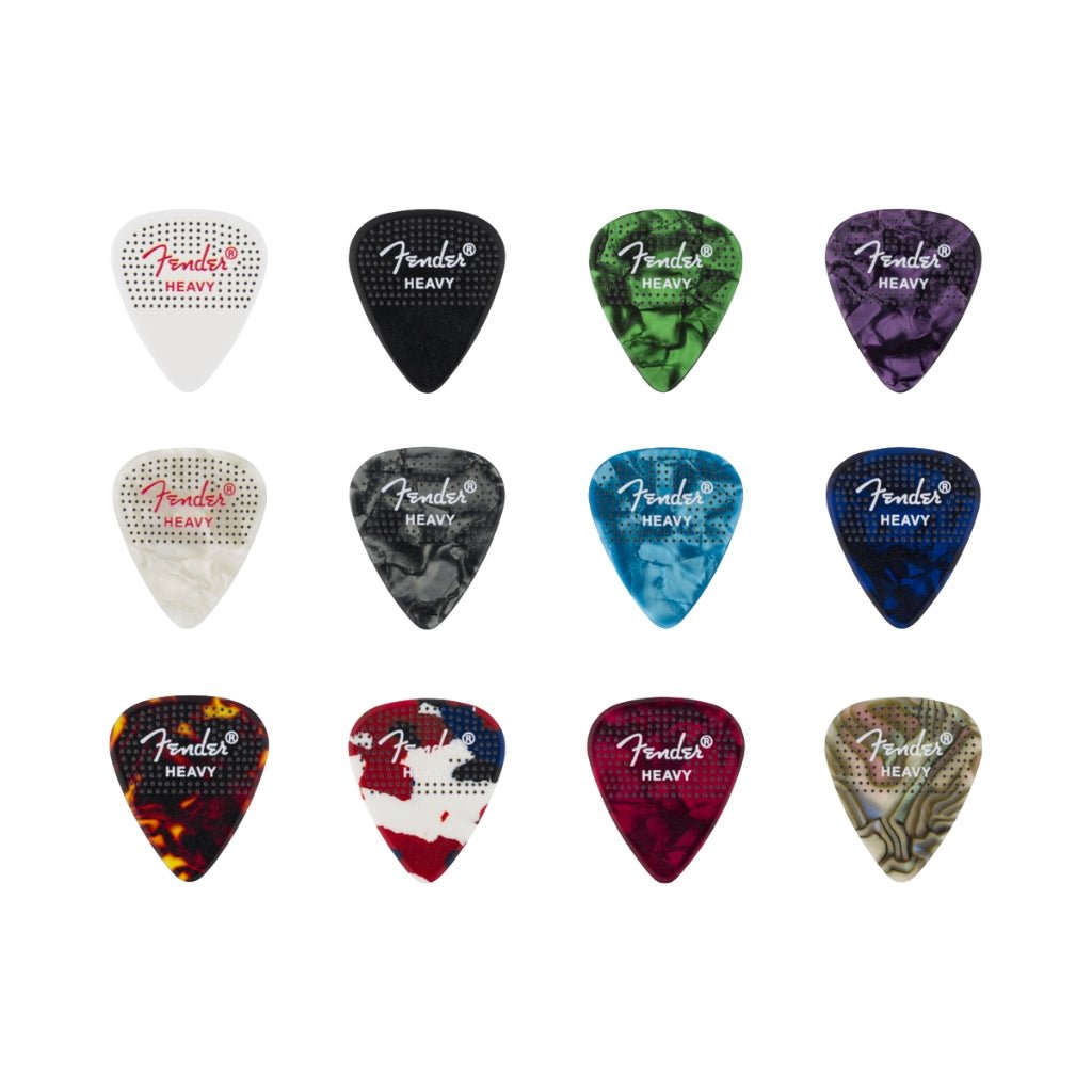 Fender 351 Dotted Celluloid Guitar Picks - Heavy, 12-pack Guitar Picks Sky Music