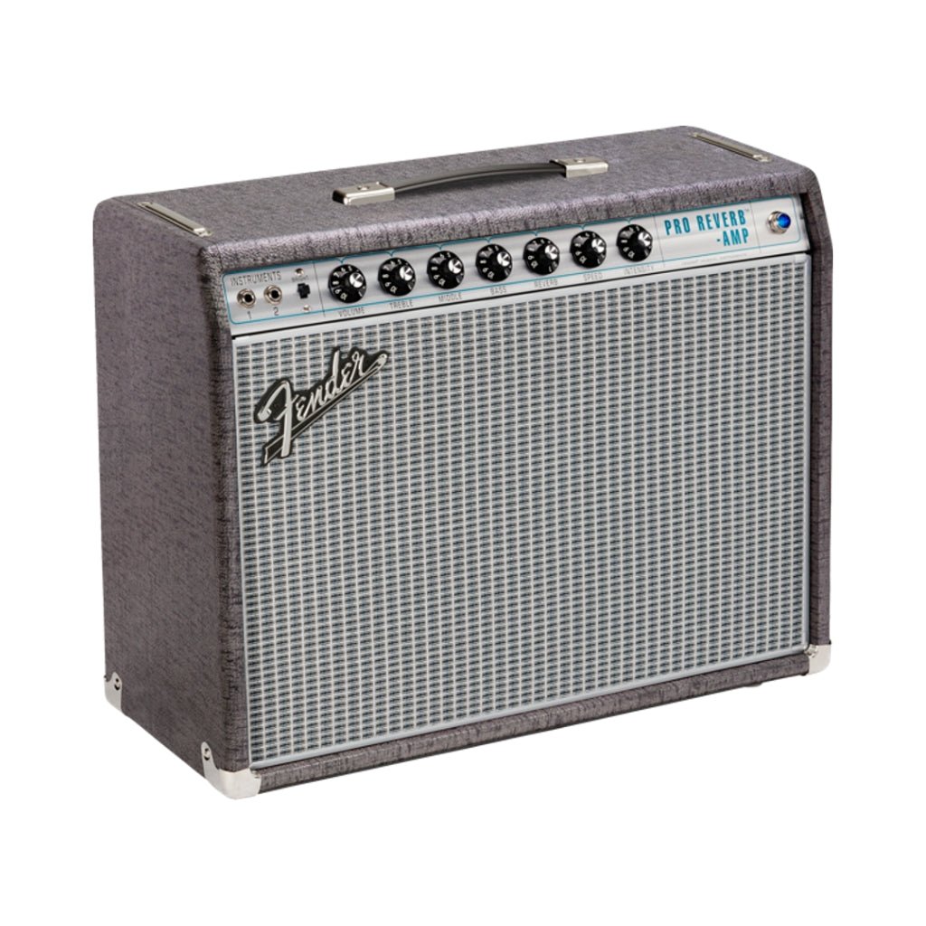 Fender '68 Custom Pro Reverb 1x12-inch Tube Combo Amp - Pewter/Silver Electric Guitar Amplifiers Sky Music