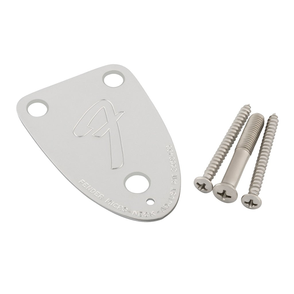 Fender 70s Vintage Style 3 Bolt F Stamped Guitar Neck Plate in Chrome Guitar Spare Parts Sky Music