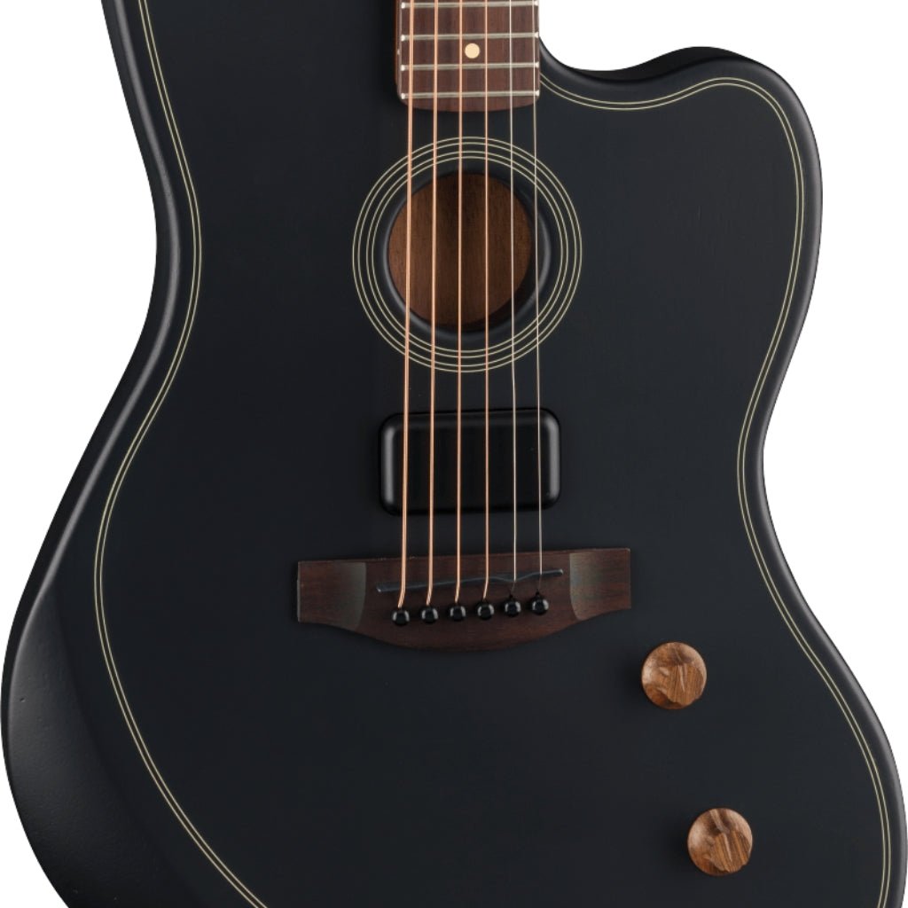 Fender Acoustasonic Standard Jazzmaster Guitar - Black Acoustic Guitars Sky Music
