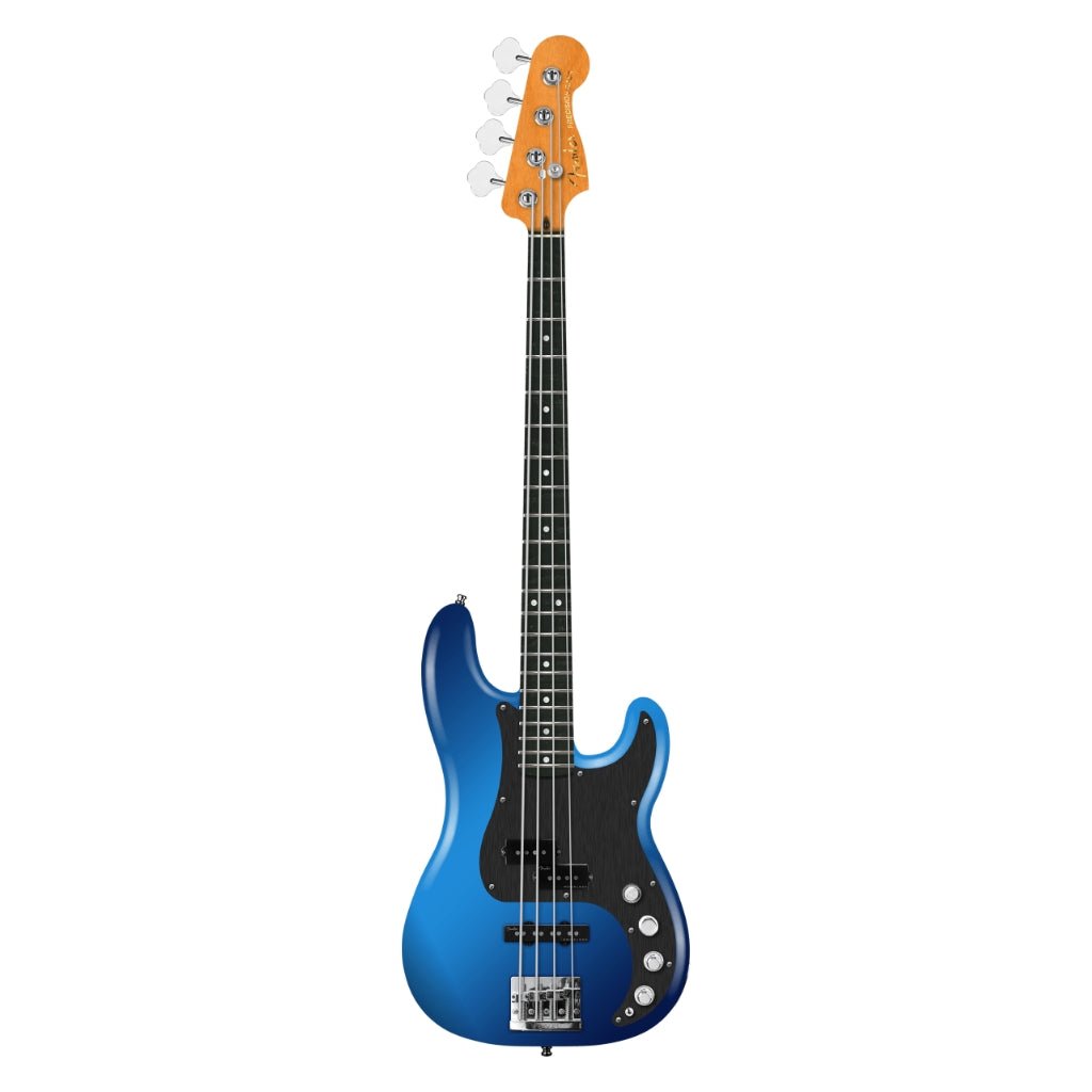 Fender American Ultra II Ebony Fingerboard Precision Bass - Noble Blue Bass Guitars Sky Music
