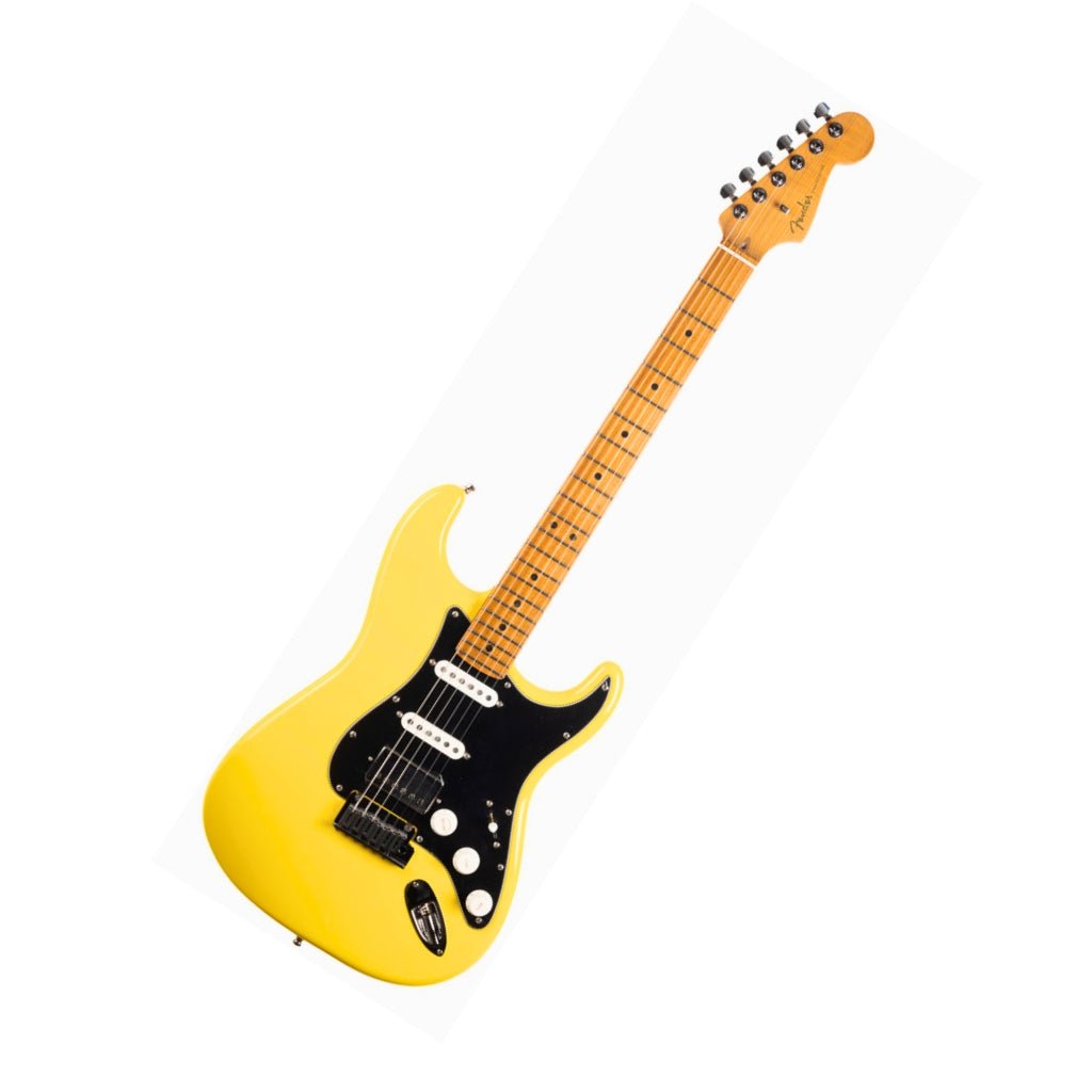 Fender American Ultra II Limited Edition Stratocaster HSS Roasted Maple Neck - Graffiti Yellow Electric Guitars Sky Music
