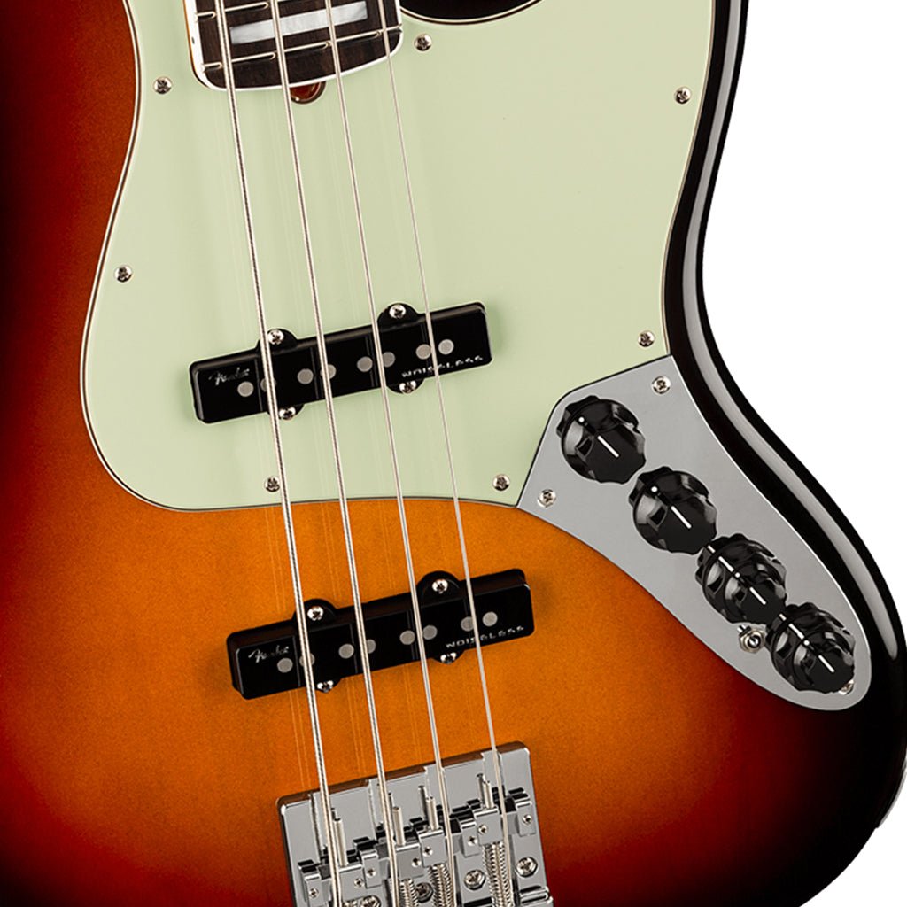 Fender American Ultra Jazz Bass Toploaded HiMass Bridge - Ultraburst Bass Guitars Sky Music
