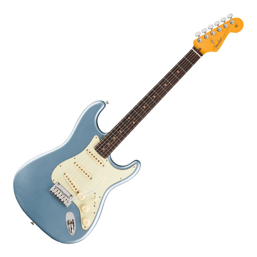 Fender American Ultra Luxe Vintage '60s Stratocaster - Ice Blue Metallic, Rosewood Fingerboard Electric Guitars Sky Music