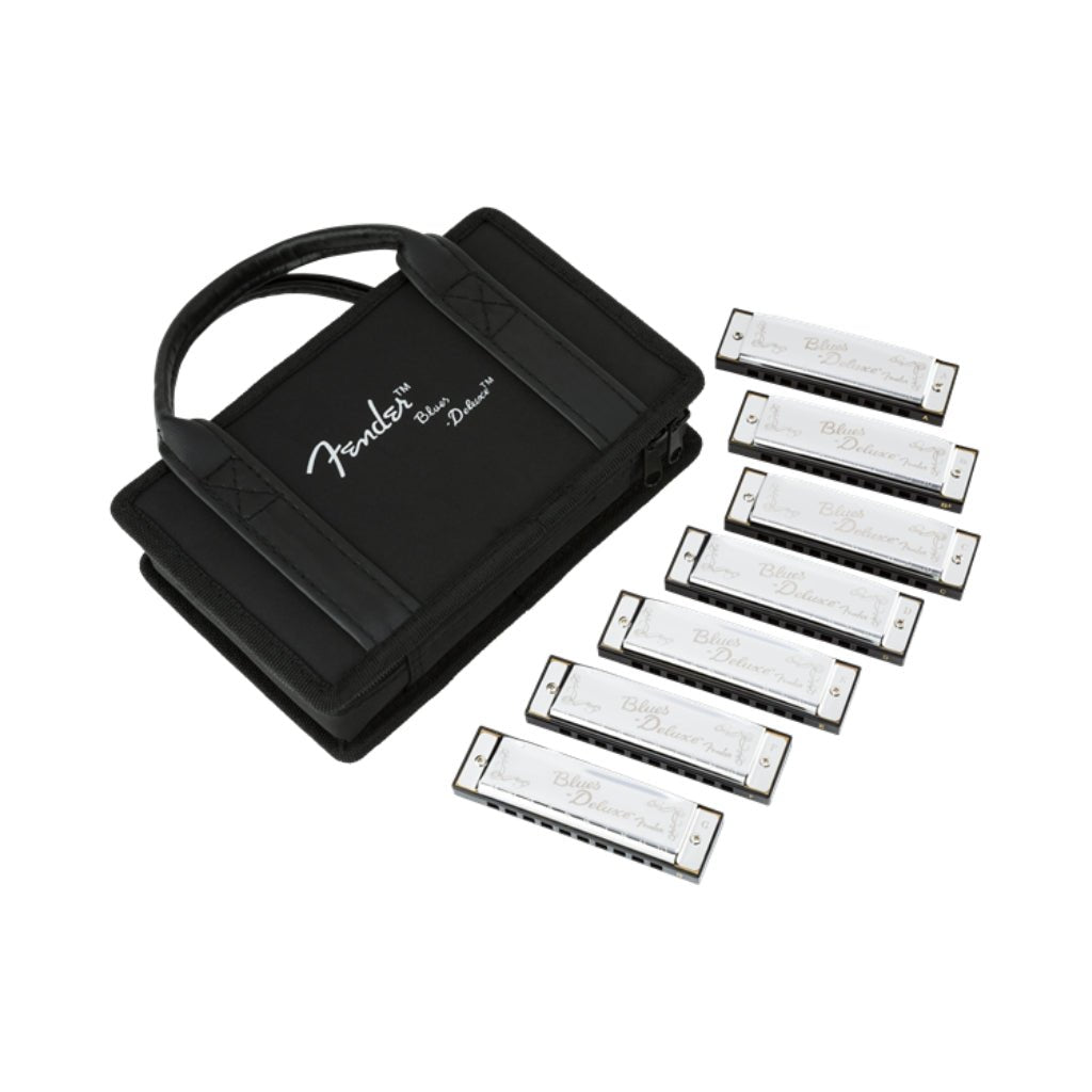 Fender Blues Deluxe Harmonica Pack of 7 with Case Harmonicas Sky Music