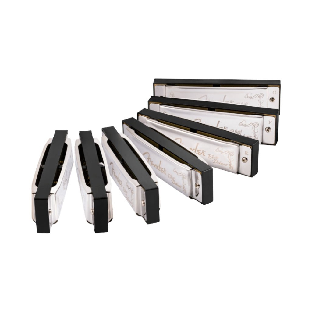Fender Blues Deluxe Harmonica Pack of 7 with Case Harmonicas Sky Music