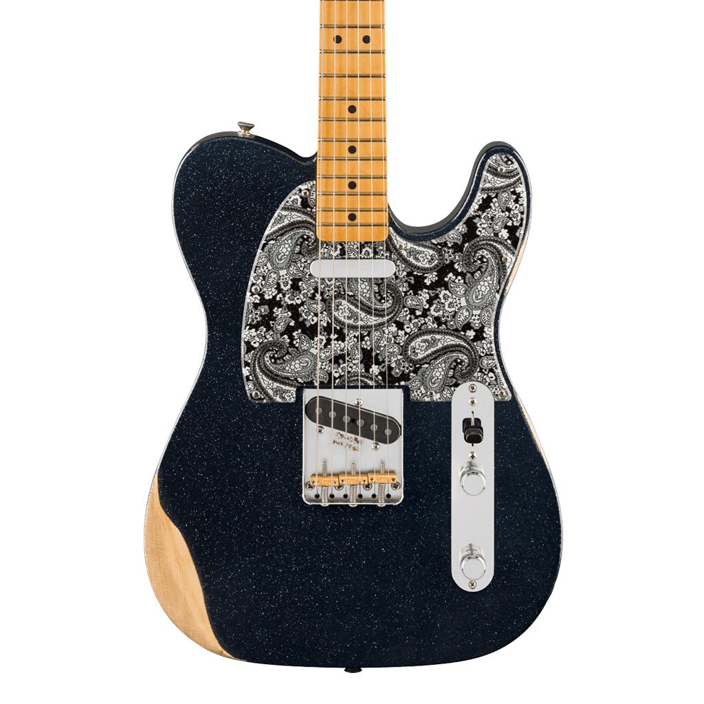 Fender Brad Paisley Road Worn Telecaster - Black Sparkle, Maple Fingerboard Electric Guitars Sky Music