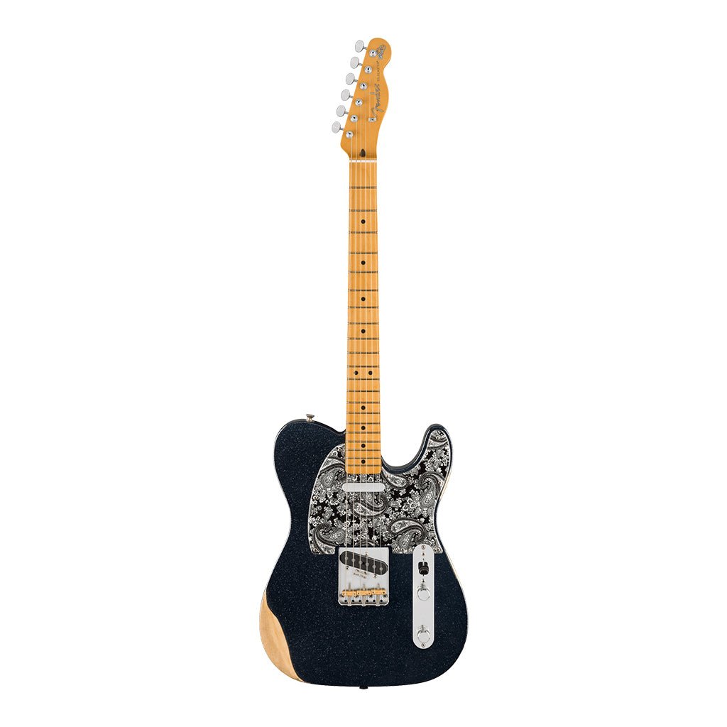Fender Brad Paisley Road Worn Telecaster - Black Sparkle, Maple Fingerboard Electric Guitars Sky Music