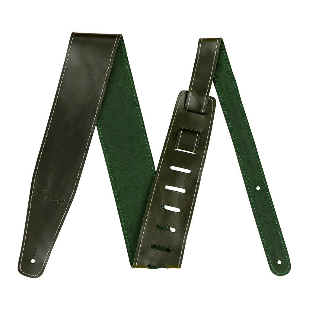 Fender Broken In Leather Strap in Green Guitar Straps Sky Music