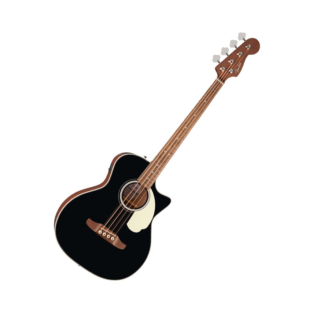Fender California Deluxe Kingman CE w/Ivory Pickguard Acoustic-Electric Bass - Black Bass Guitars Sky Music