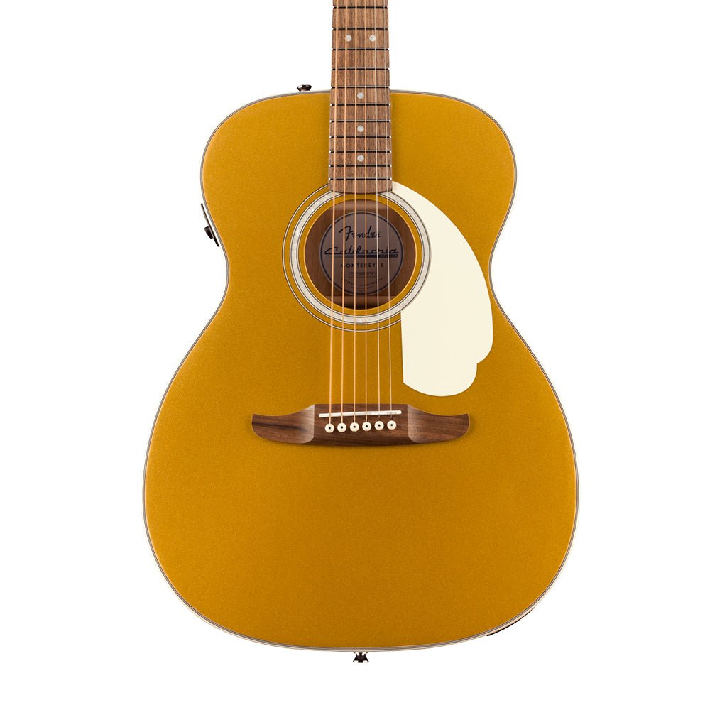 Fender California Deluxe Monterey E w/Ivory Pickguard Acoustic-Electric - Aztec Gold Acoustic Guitars Sky Music