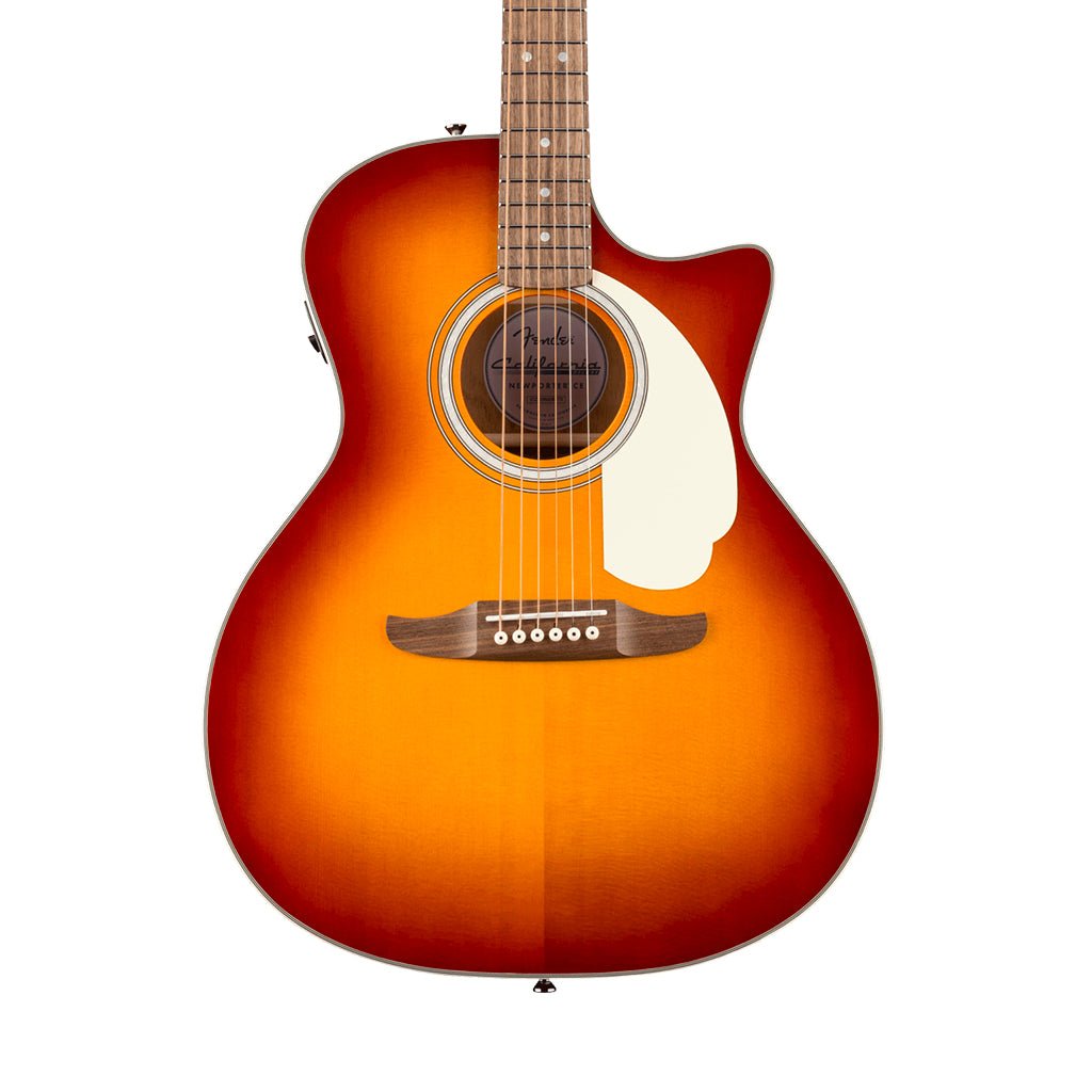 Fender California Deluxe Newporter CE w/Ivory Pickguard Acoustic-Electric - Sienna Sunburst Acoustic Guitars Sky Music
