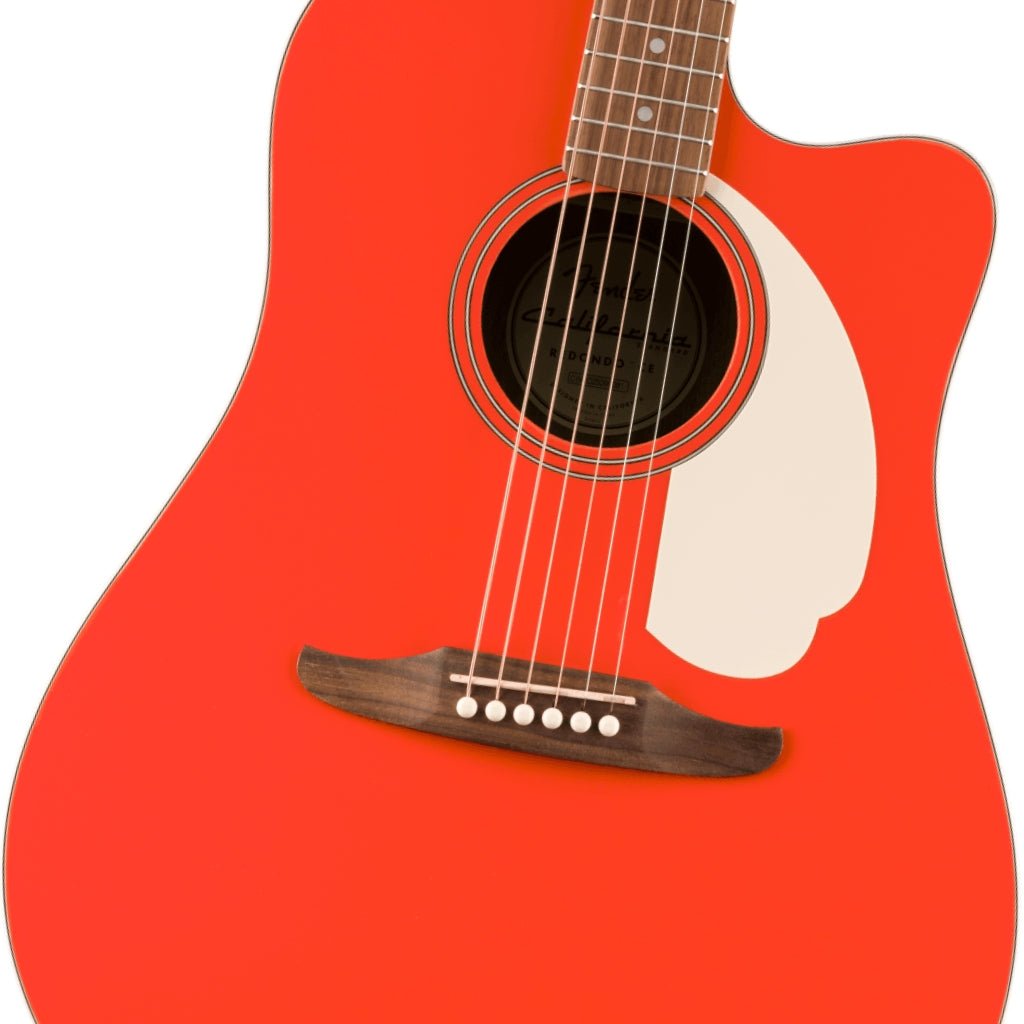 Fender California Standard Redondo CE Acoustic-Electric Guitar - Fiesta Red, Spruce Top Acoustic Guitars Sky Music