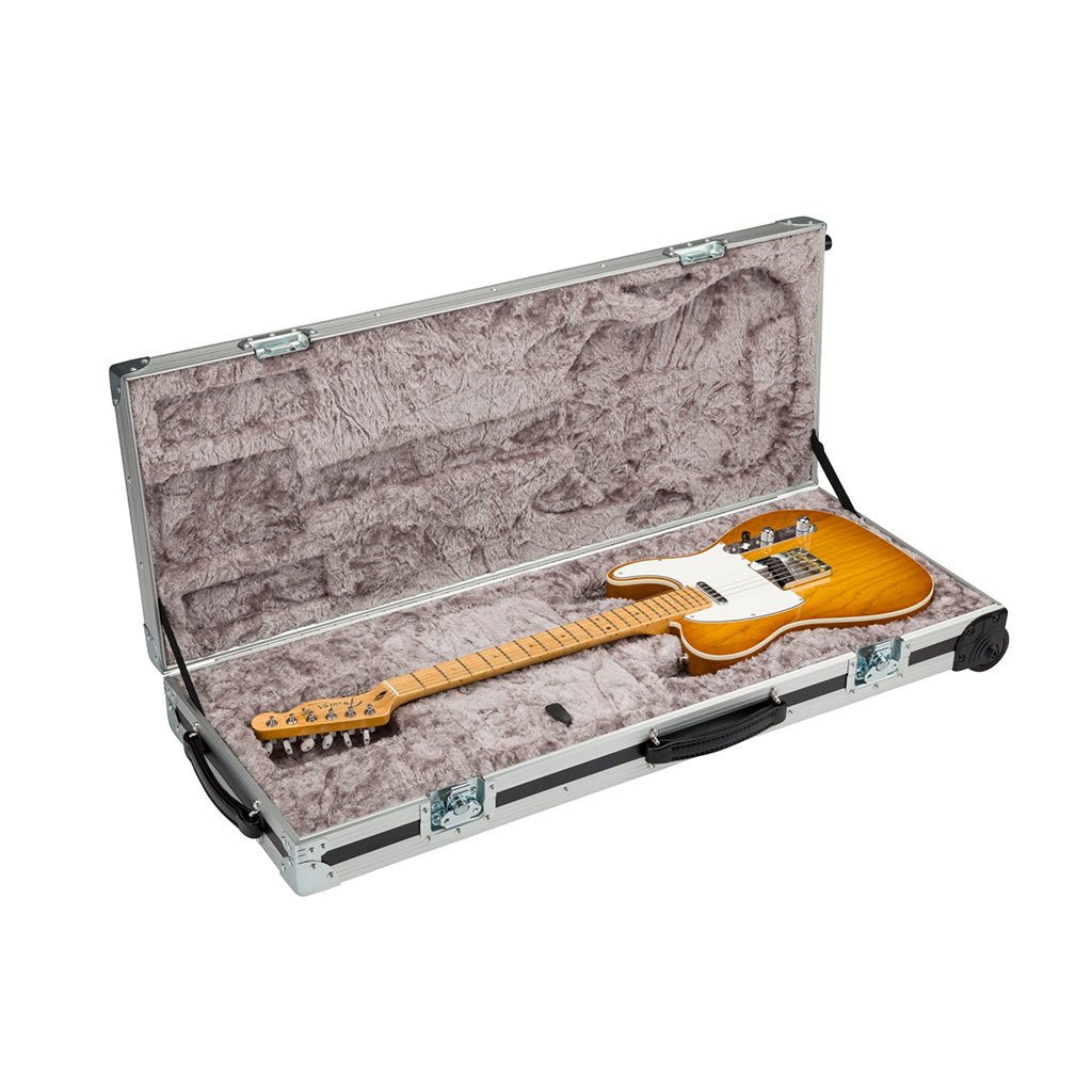 Fender CEO Flight Case with Wheels - Black and Silver Electric Guitar Cases Sky Music