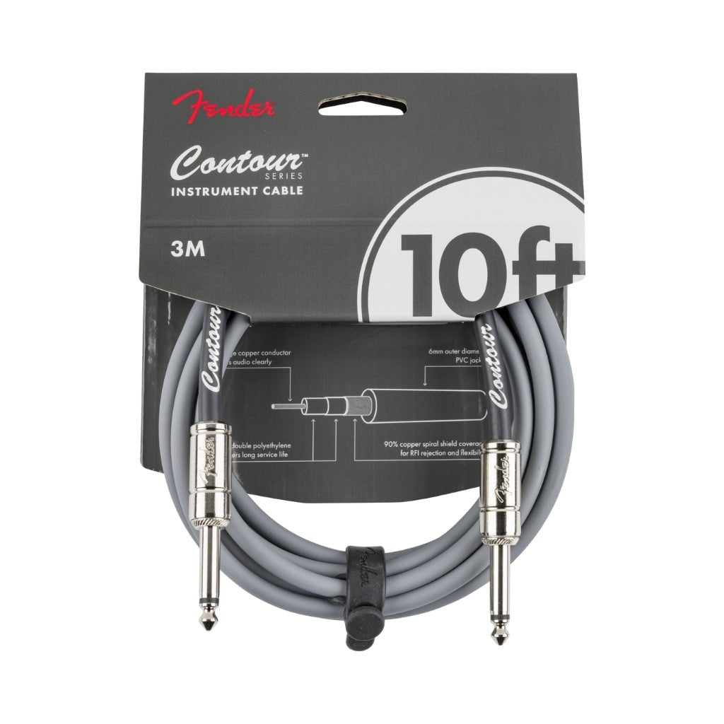 Fender Contour Series 10ft Instrument Cable - Inca Silver Instrument Cables Sky Music