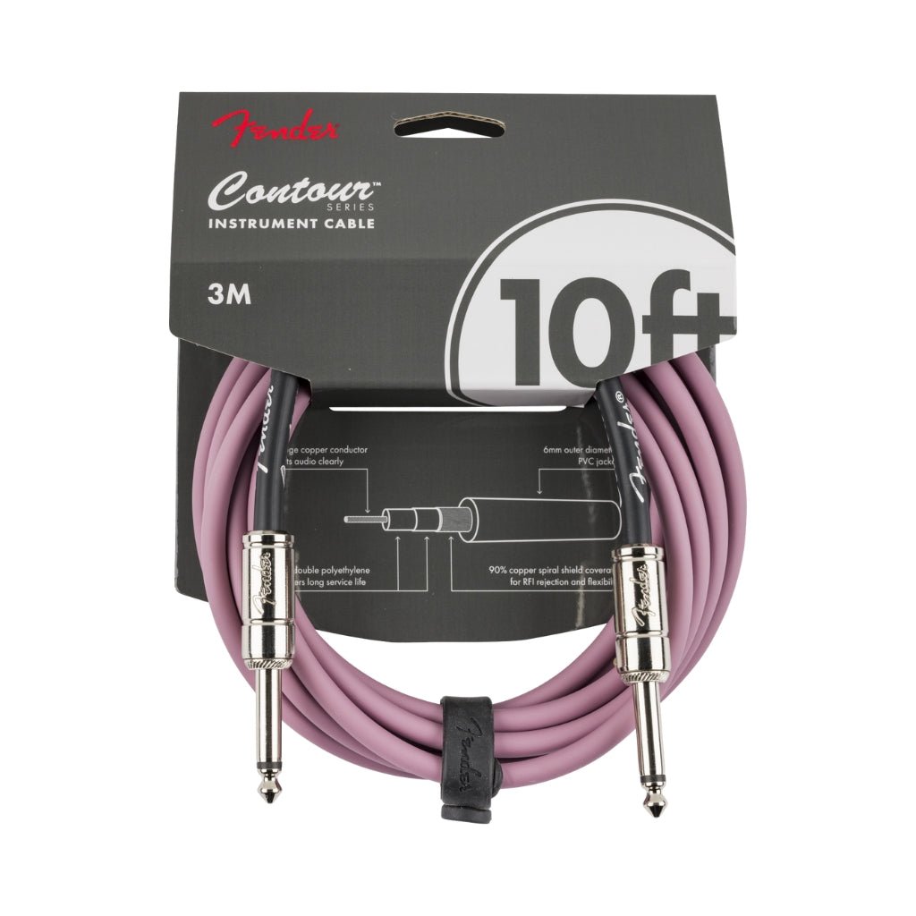 Fender Contour Series Instrument Cable - Burgundy Mist, 10 feet Instrument Cables Sky Music