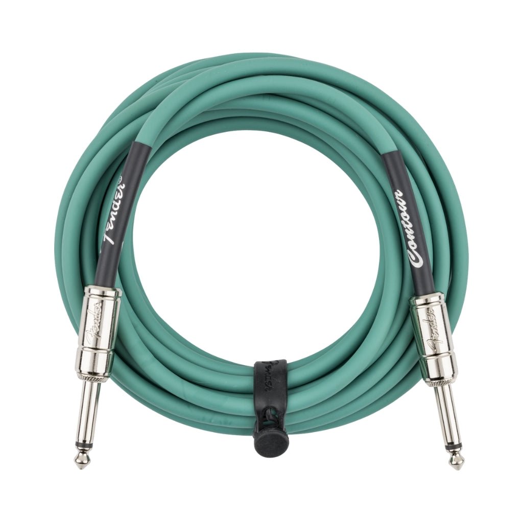 Fender Contour Series Instrument Cable - Sherwood Green, 18.6 feet Instrument Cables Sky Music