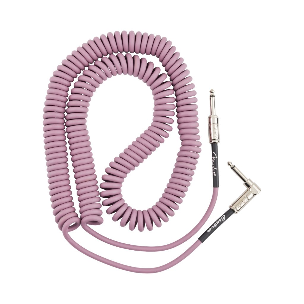 Fender Contour Series Straight to Right Angle Coil Instrument Cable - Burgundy Mist, 30 feet Instrument Cables Sky Music